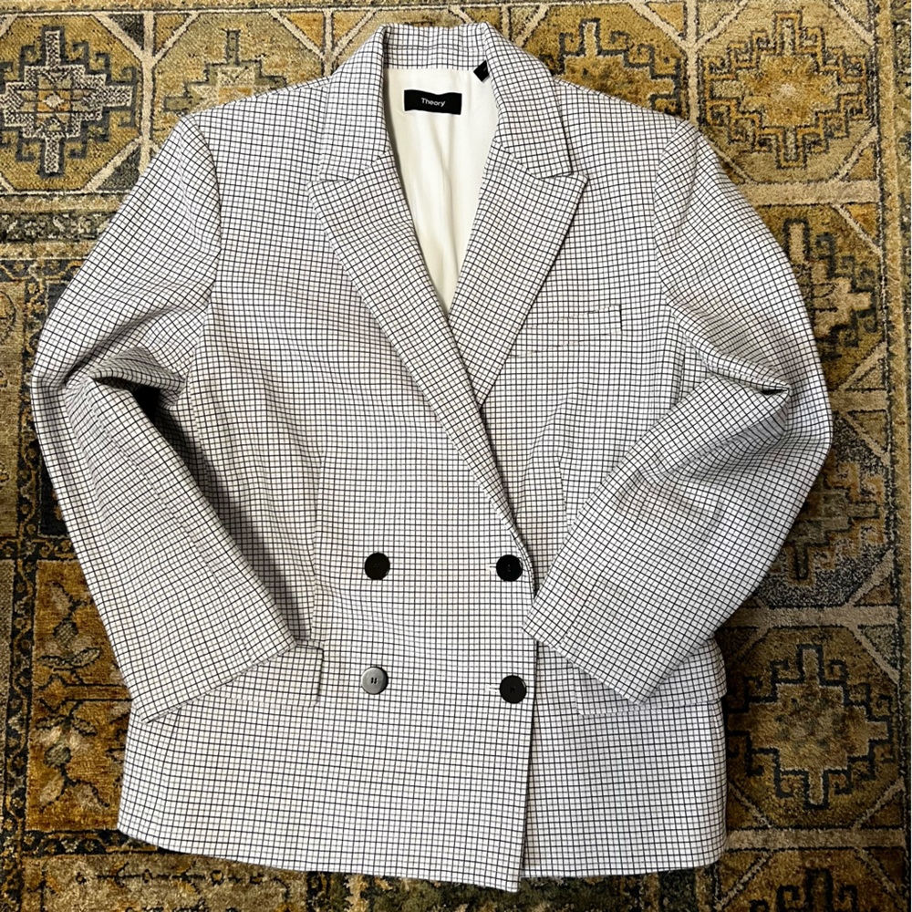 Theory Black and White Blazer